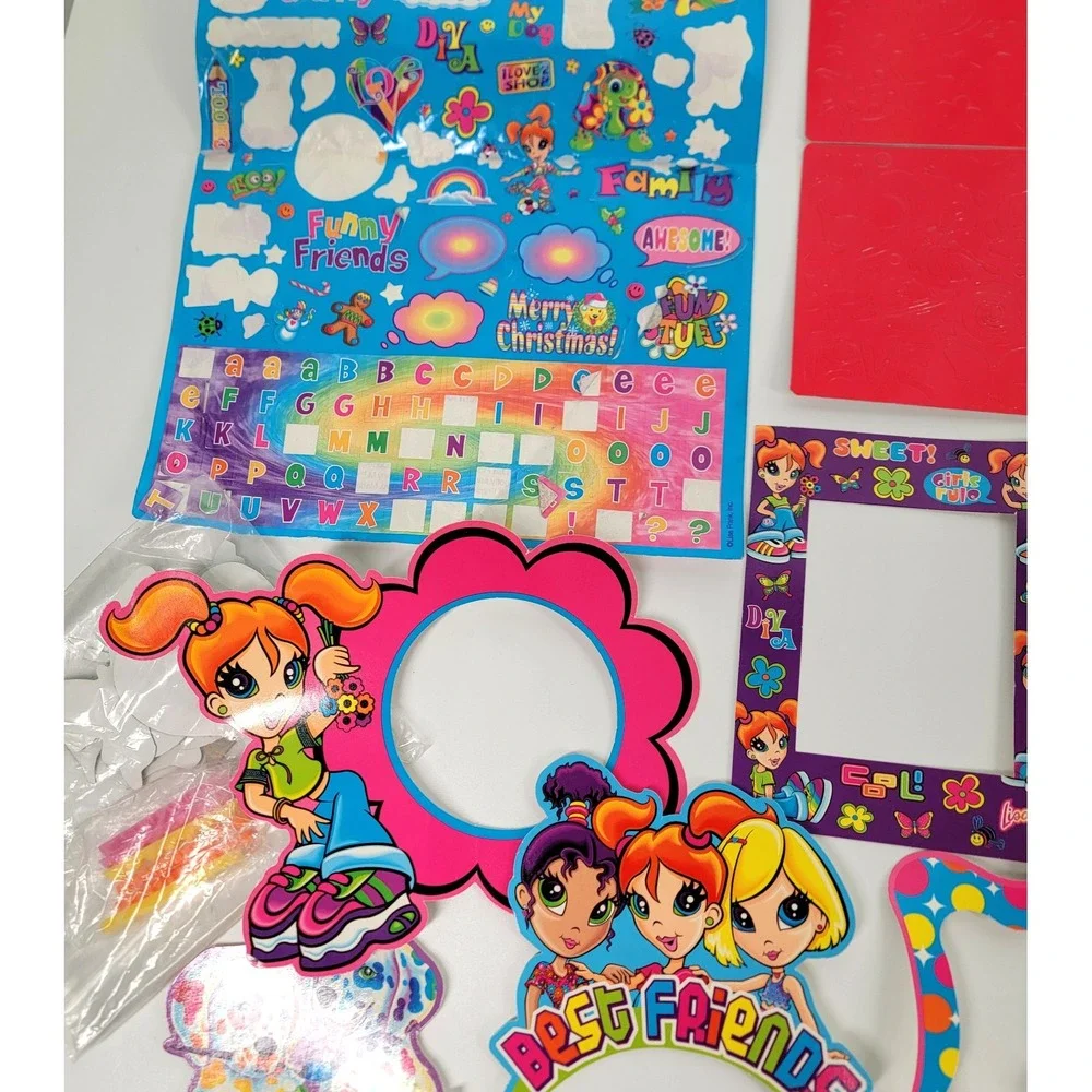 Huge Lisa‎ Frank Vintage Y2K Lot Cardboard Picture Frames Stickers Scrapbook